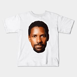 Young Denzel Washington Vector Art Kids T-Shirt